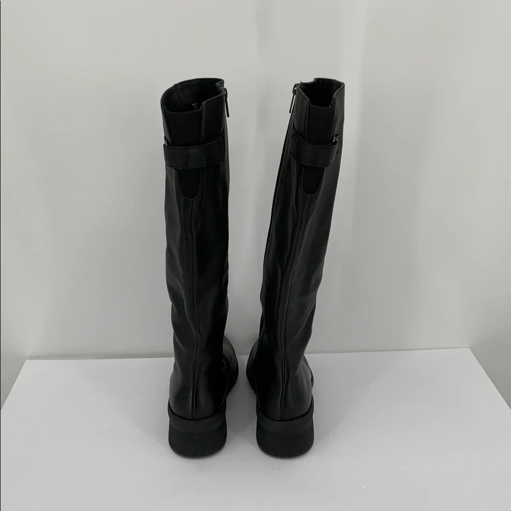 ABEO Passage tall knee high boots black leather wedge comfort zipper EUC 11